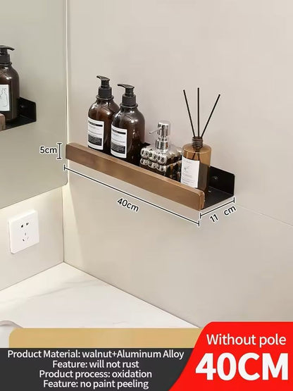 Wooden WallMounted Bathroom  Living Room Shelf SpaceSaving Wall Storage Rack 15