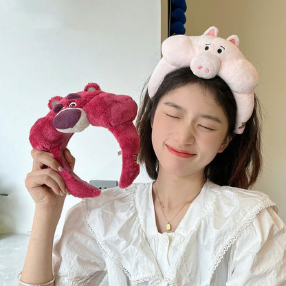Cartoon Funny Strawberry Bear Girl Cute Hair Hoop Headwear For Women 1