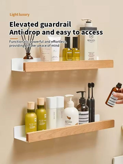 Wooden WallMounted Bathroom  Living Room Shelf SpaceSaving Wall Storage Rack 26