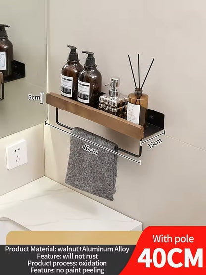 Wooden WallMounted Bathroom  Living Room Shelf SpaceSaving Wall Storage Rack 23