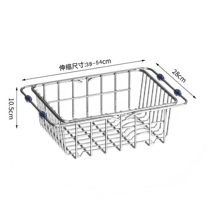 Stainless Steel Telescopic Sink Drain Rack NonSlip Dish Drying Kitchen Organizer For Household Use 5