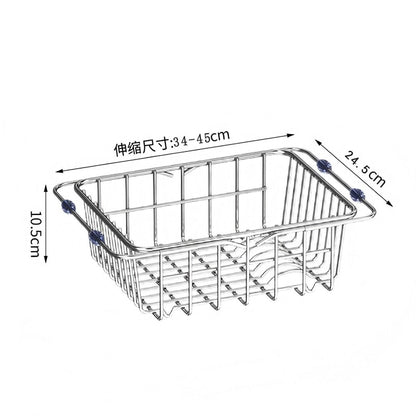 Stainless Steel Telescopic Sink Drain Rack NonSlip Dish Drying Kitchen Organizer For Household Use 6