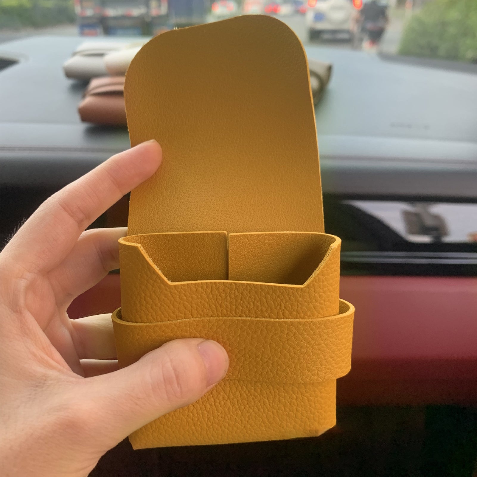 Travel Condom Case, Elegant PU Leather Box, Secure Small Purse for Condoms, Compact Design, Protects and Keeps Condoms