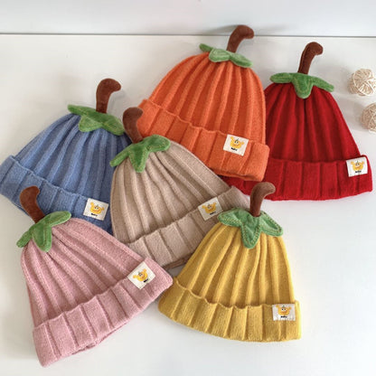 Warm Winter Baby Knitted Hat Thick Woolen Pumpkin Toddler Beanie 636 Months Crochet Bonnet For Boys 1