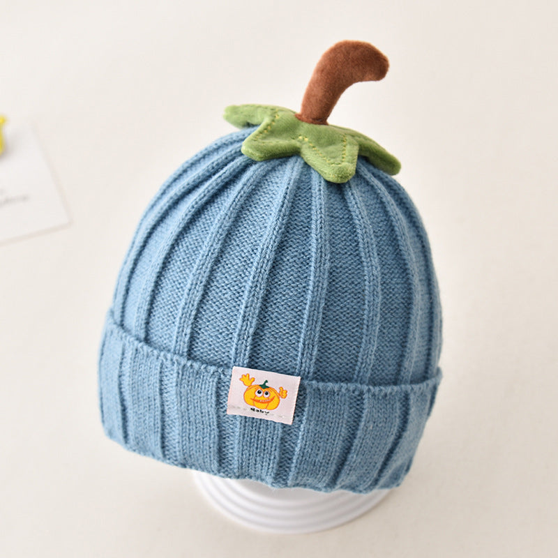 Warm Winter Baby Knitted Hat Thick Woolen Pumpkin Toddler Beanie 636 Months Crochet Bonnet For Boys 5