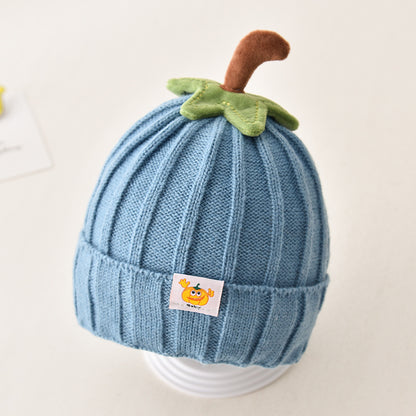 Warm Winter Baby Knitted Hat Thick Woolen Pumpkin Toddler Beanie 636 Months Crochet Bonnet For Boys 5