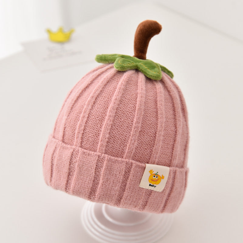 Warm Winter Baby Knitted Hat Thick Woolen Pumpkin Toddler Beanie 636 Months Crochet Bonnet For Boys 6