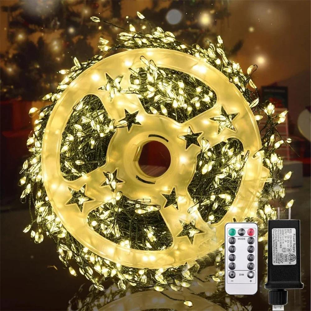 Starry Sky Flower Wreath Decorative Lights Outdoor Remote Control Copper Wire Lights Christmas Tree 5