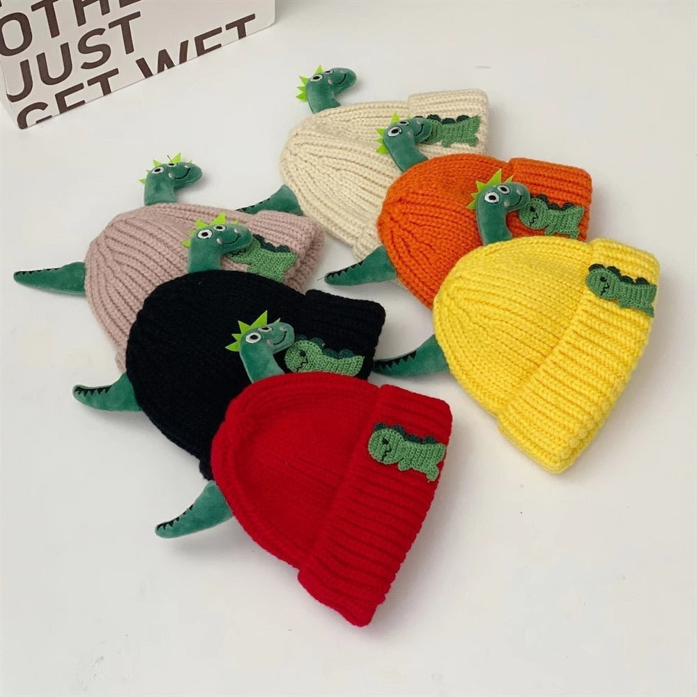 Winter Warm Cute Dinosaur Baby Knitted Hat Woolen Kids Beanie Crochet Bonnet For Boys And Girls 2