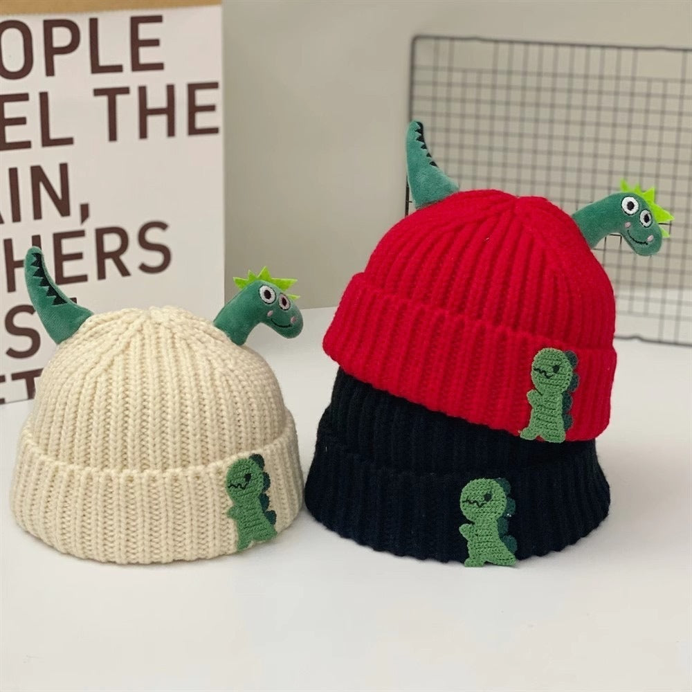 Winter Warm Cute Dinosaur Baby Knitted Hat Woolen Kids Beanie Crochet Bonnet For Boys And Girls 3