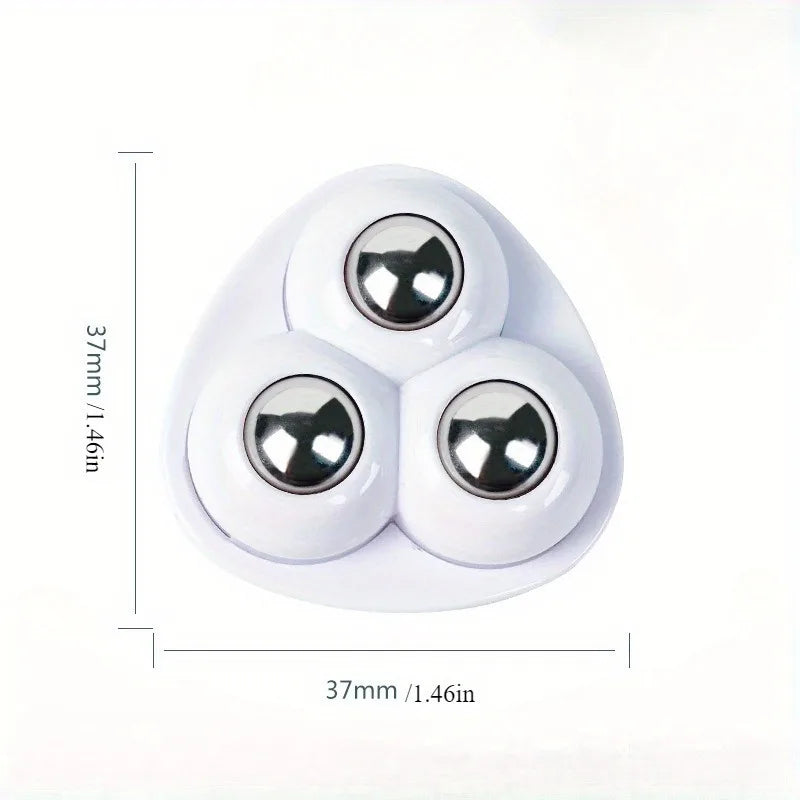 Universal Castors Movable Adhesive Three Bead Wheel, Load-Bearing Wear-Resistant Pulley, Household Hardware