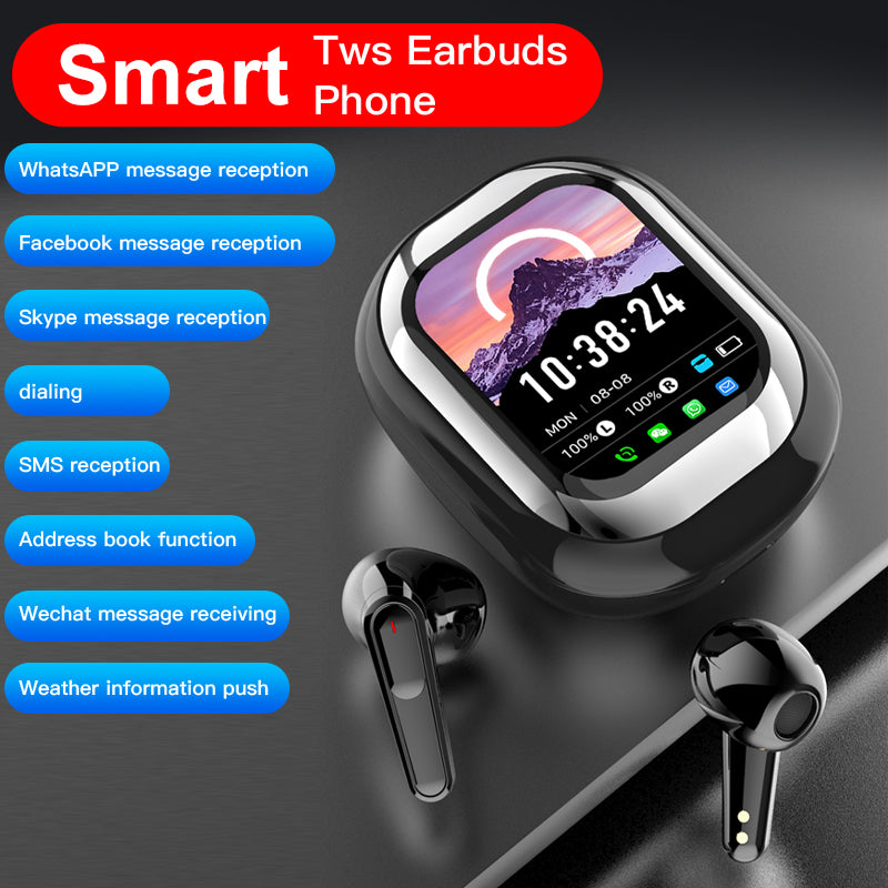 Wireless TWS Earbuds SEONE Smart Headphones LED Fullcolor Slide Touch Screen 1