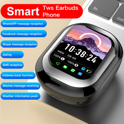 Wireless TWS Earbuds SEONE Smart Headphones LED Fullcolor Slide Touch Screen 3