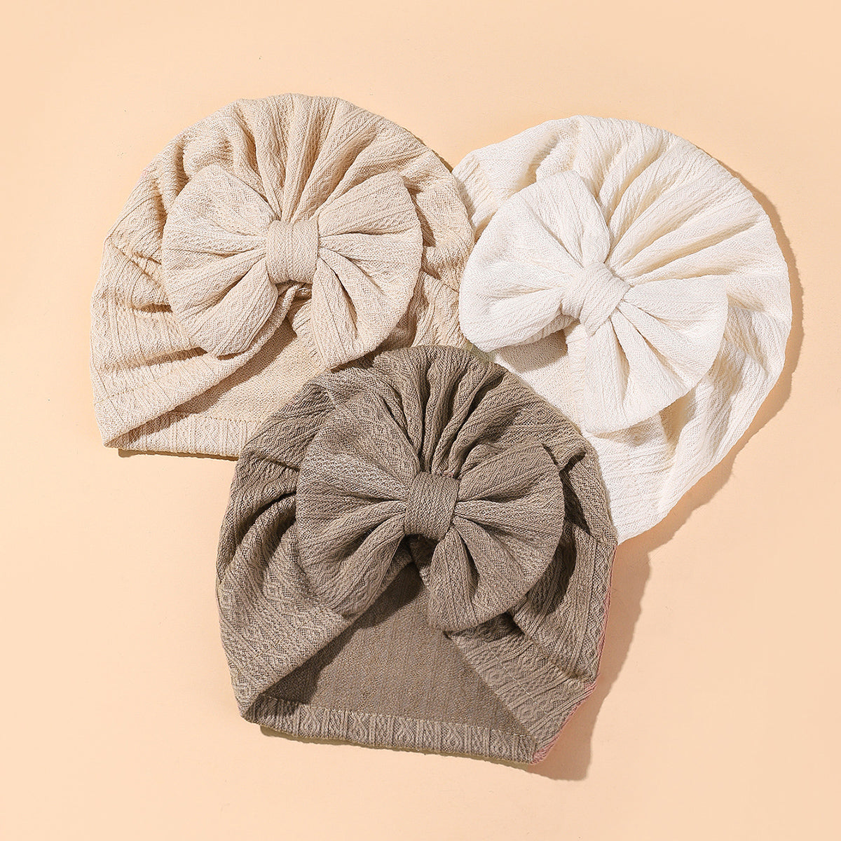 Baby Girl Cute Turban Big Bow Hat Newborn Beanie Infant Bonnet 2