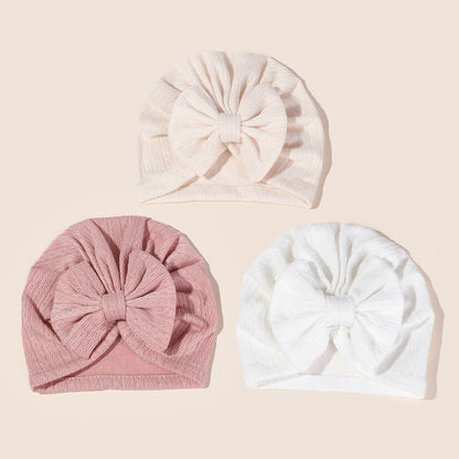 Baby Girl Cute Turban Big Bow Hat Newborn Beanie Infant Bonnet 3