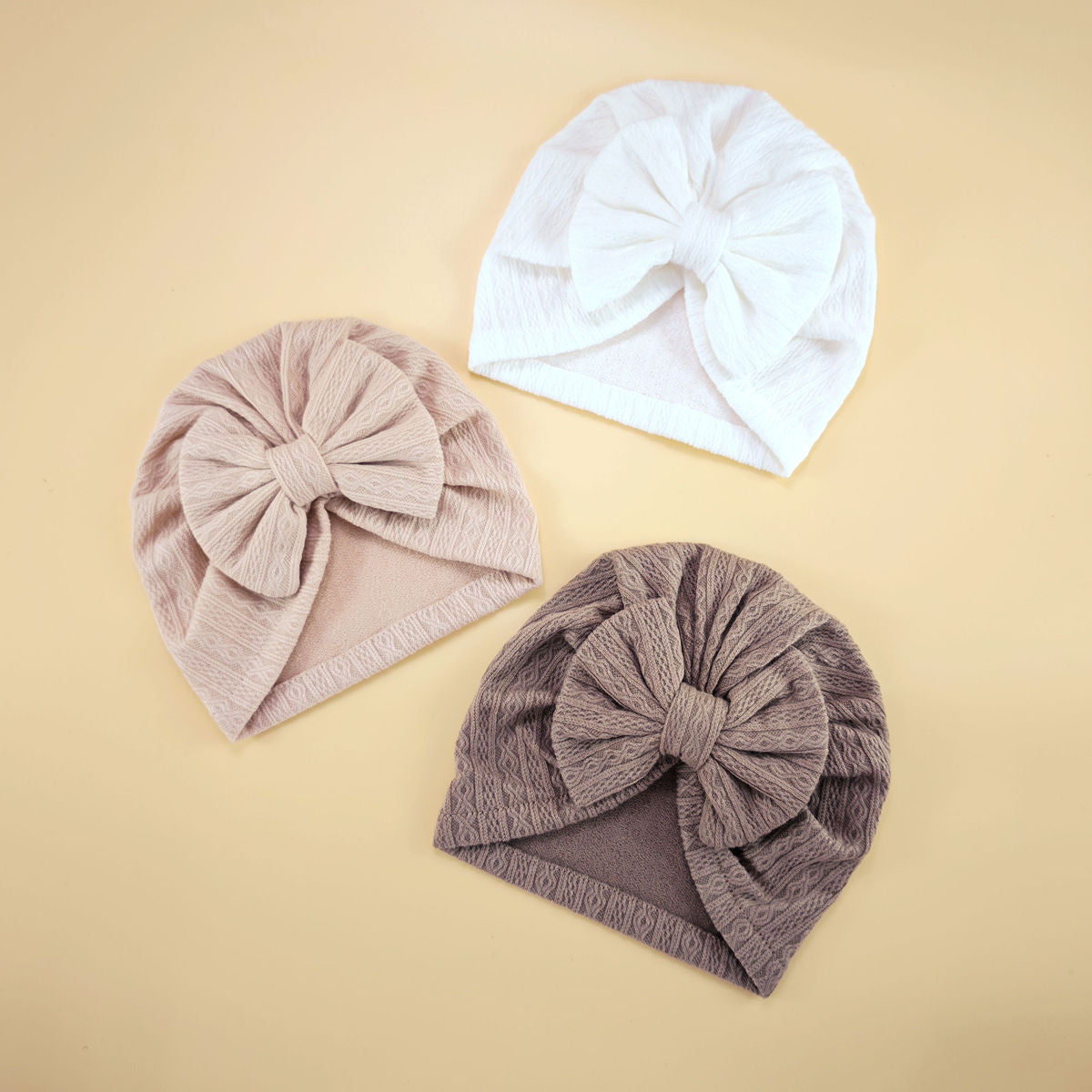 Baby Girl Cute Turban Big Bow Hat Newborn Beanie Infant Bonnet 4