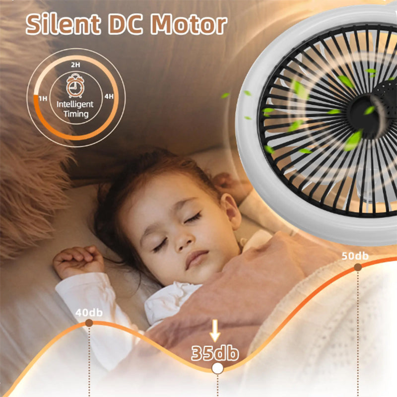 LED Ceiling Fan Light with Remote Control, Adjustable Wind Speed for Bedroom, Kitchen and Home Decoration
