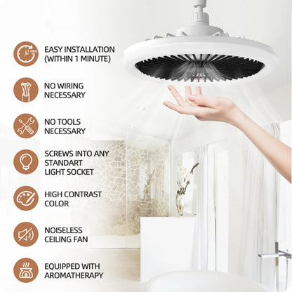LED Ceiling Fan Light with Remote Control, Adjustable Wind Speed for Bedroom, Kitchen and Home Decoration