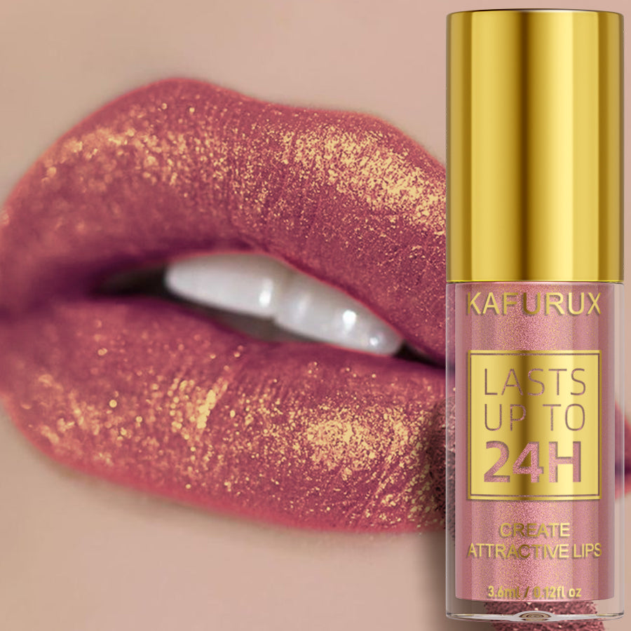 Shiny Long Lasting Lip Gloss Waterproof Liquid Lipstick Glitter Metallic Lip Oil 7
