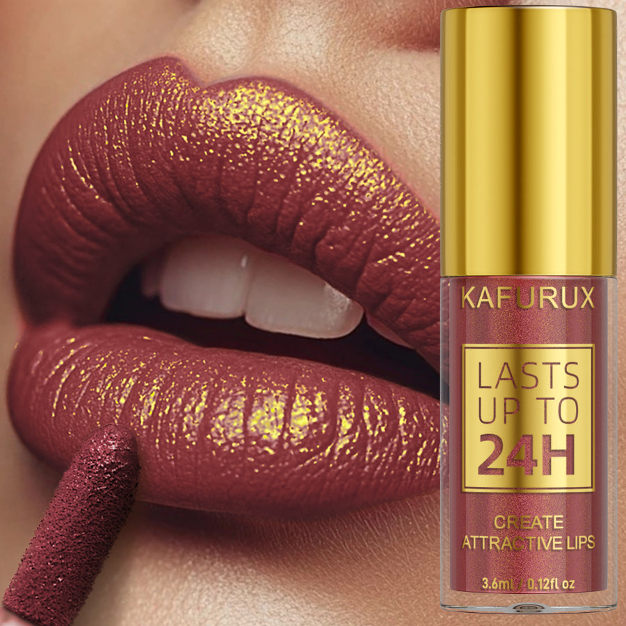 Shiny Long Lasting Lip Gloss Waterproof Liquid Lipstick Glitter Metallic Lip Oil 9