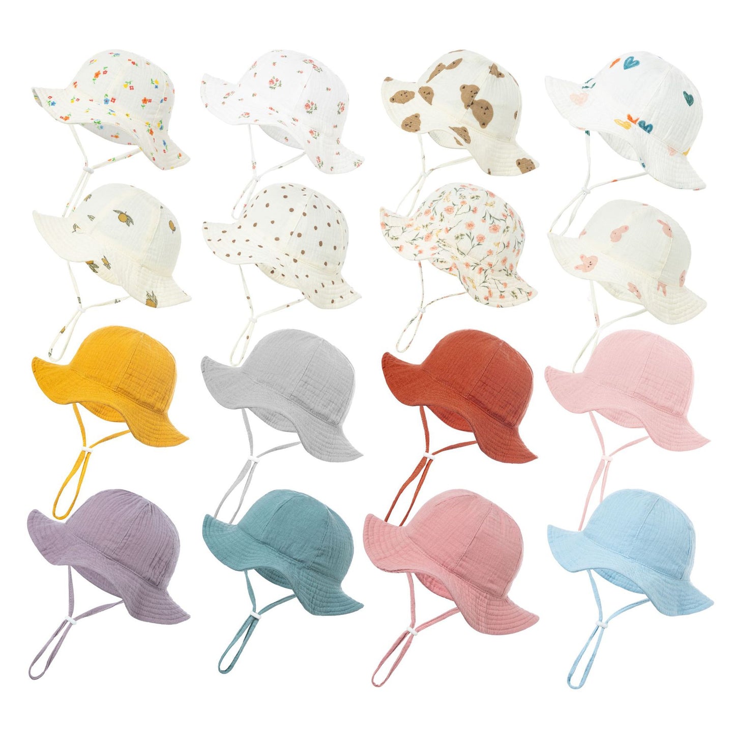 Unisex Baby Cotton Bucket Hat Sunscreen Beach Hat Boys Girls