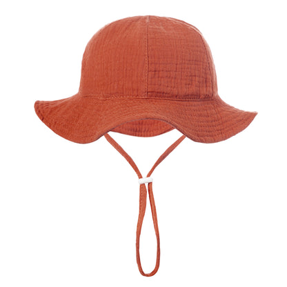 Unisex Baby Cotton Bucket Hat Sunscreen Beach Hat Boys Girls 22