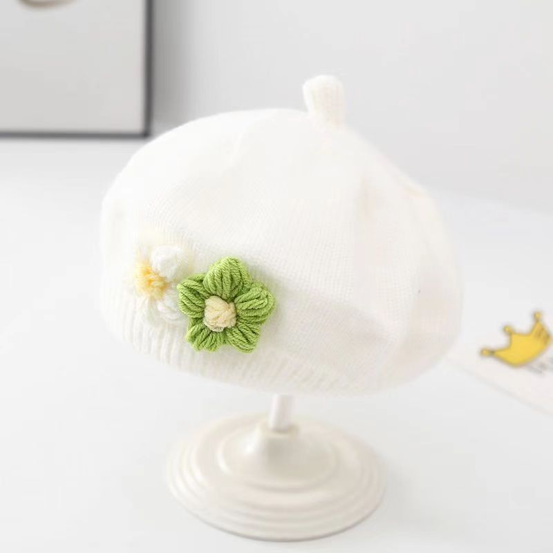 Vintage Knitted Beret Hat Kids Warm Fashion Baby Hat For Girls 9