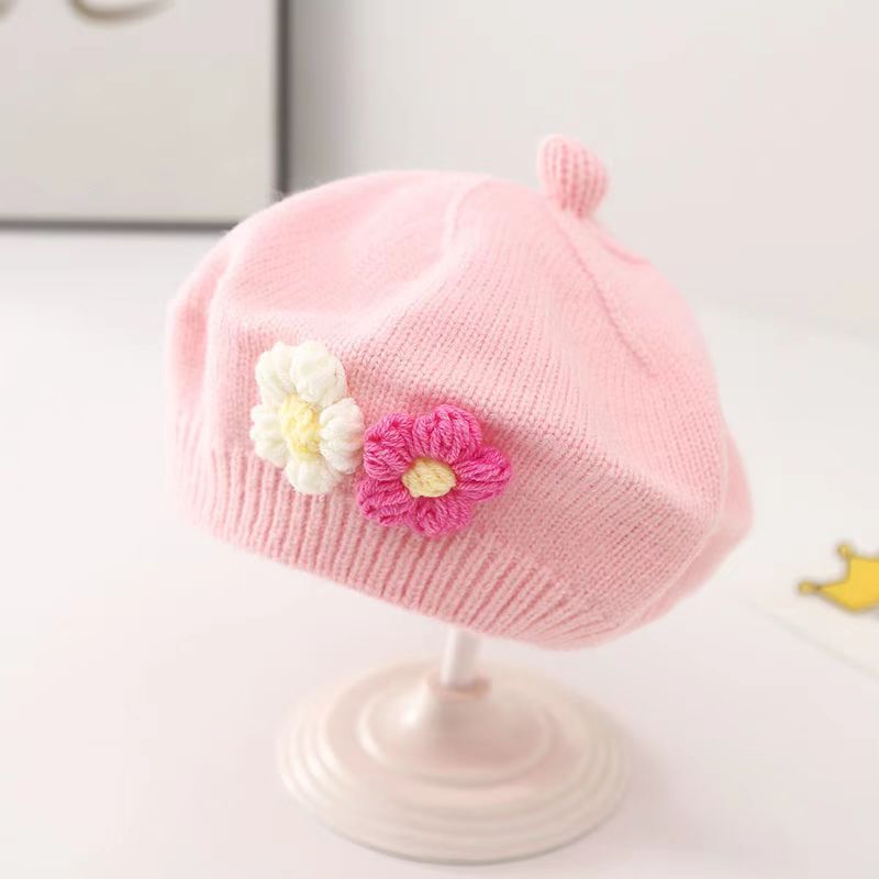 Vintage Knitted Beret Hat Kids Warm Fashion Baby Hat For Girls 10