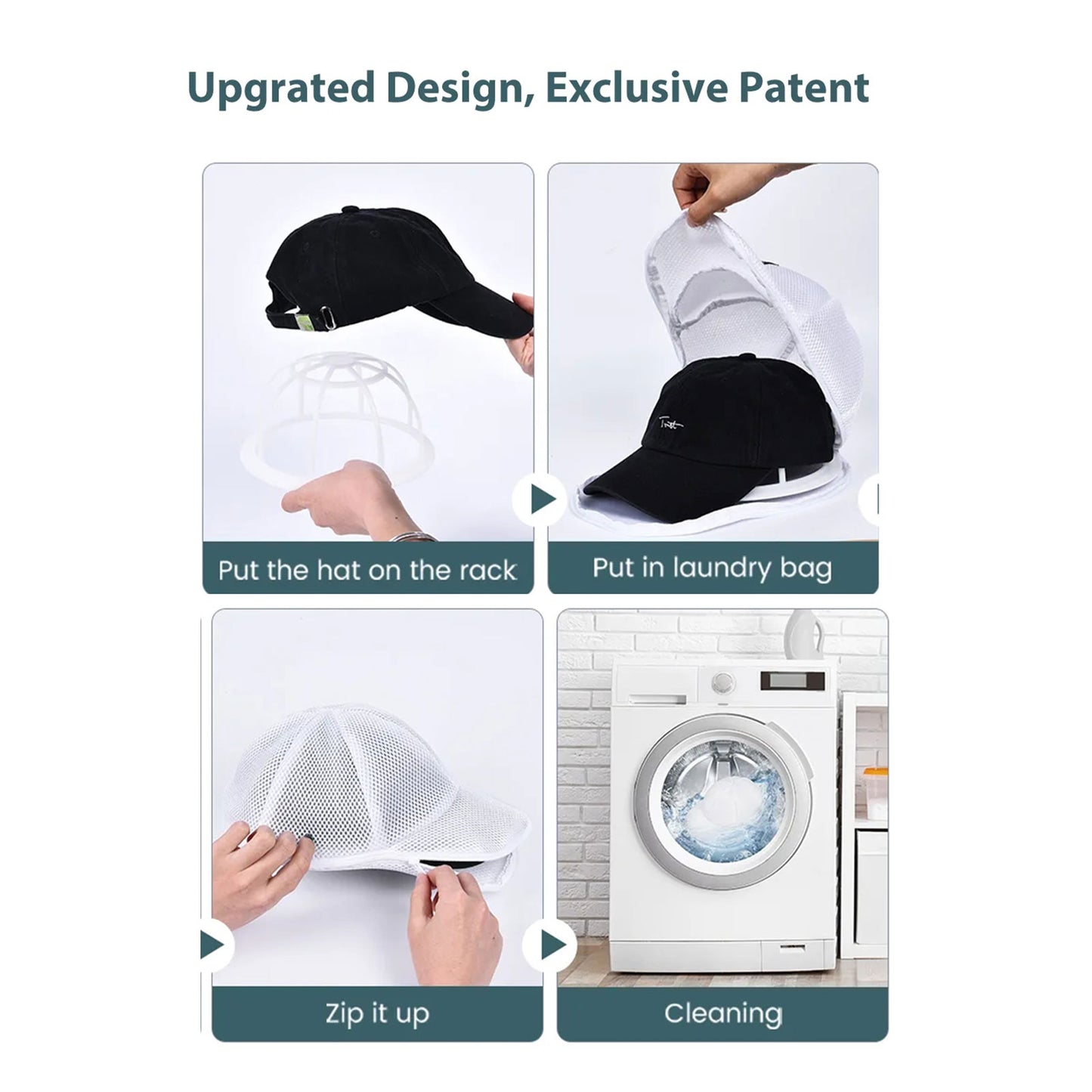Multifunctional Baseball Cap Washer, Hat Cleaning Kit with Laundry Bag