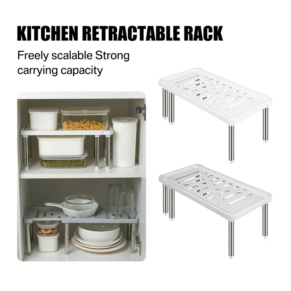 New Adjustable Stainless Steel Storage Rack Retractable Multifunctional Shelf For Kitchen Spice Org 1