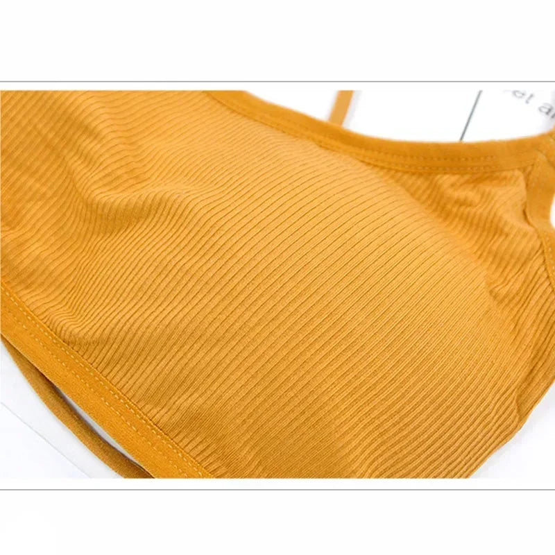 Thin Shoulder Strap Workout Bra Wireless Removable Padded Yoga Bra For Women 4