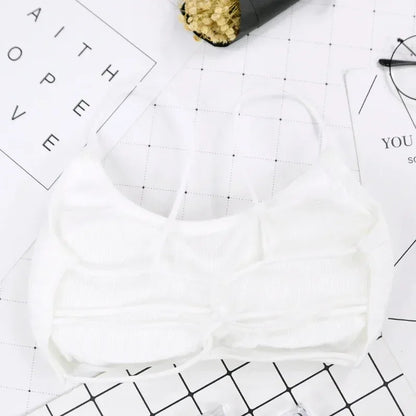 Thin Shoulder Strap Workout Bra Wireless Removable Padded Yoga Bra For Women 9