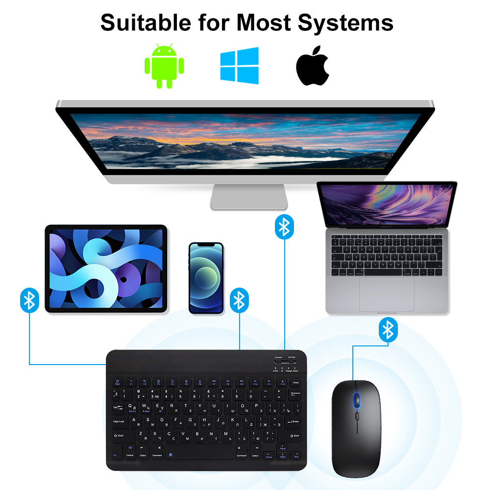 Ultra Slim Bluetooth Compatible Keyboard Mini Wireless Keyboard For IPad IPhone Android Tablet Wind 5