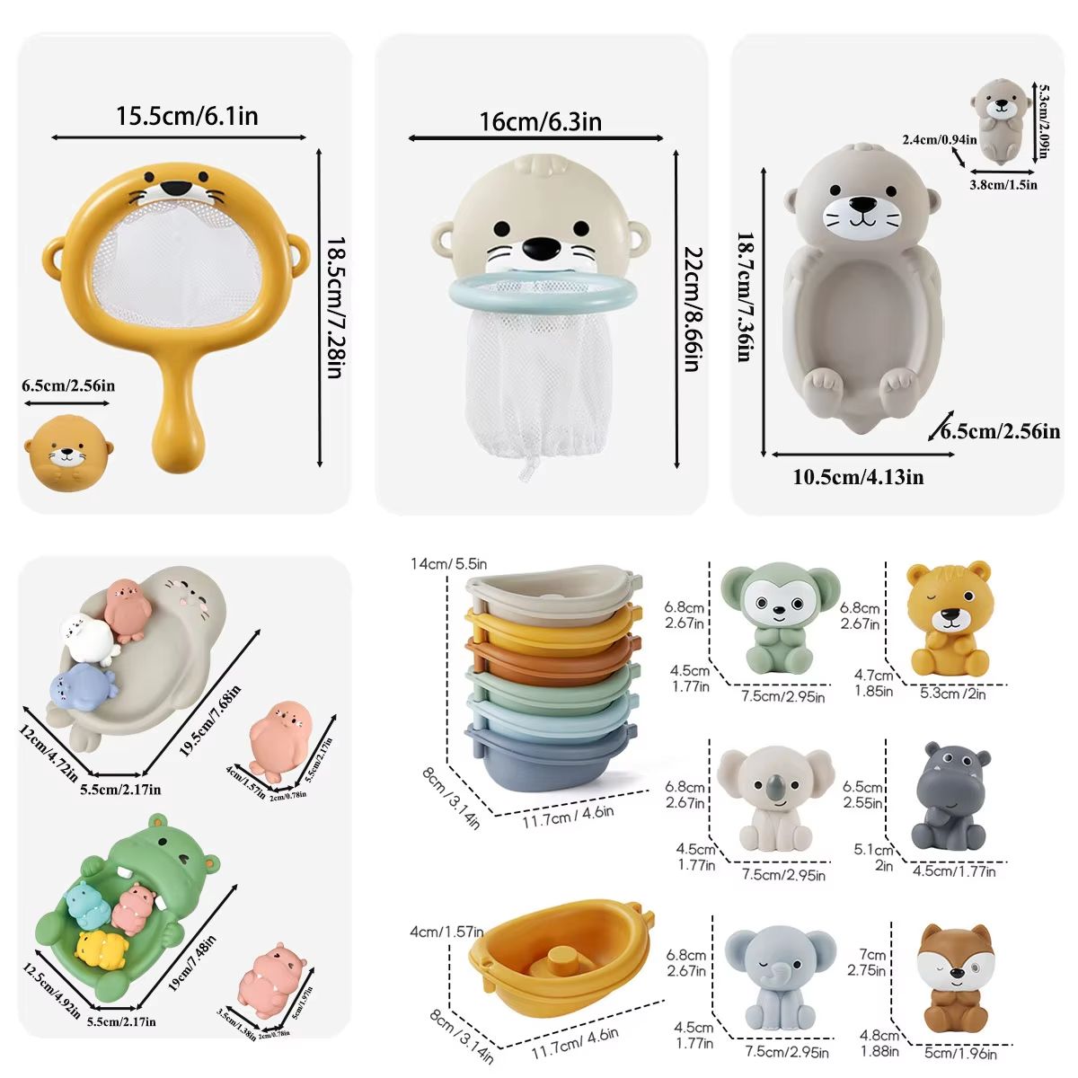 Playful Pals Floating Bath Toy Set For Kids 4