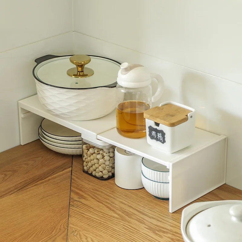 Retractable Kitchen Shelf Household Multifunctional Cabinet Storage Rack Fridge Organizer Dish And  1