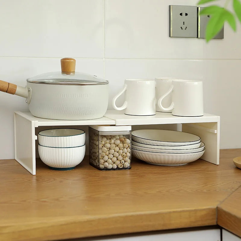 Retractable Kitchen Shelf Household Multifunctional Cabinet Storage Rack Fridge Organizer Dish And  4