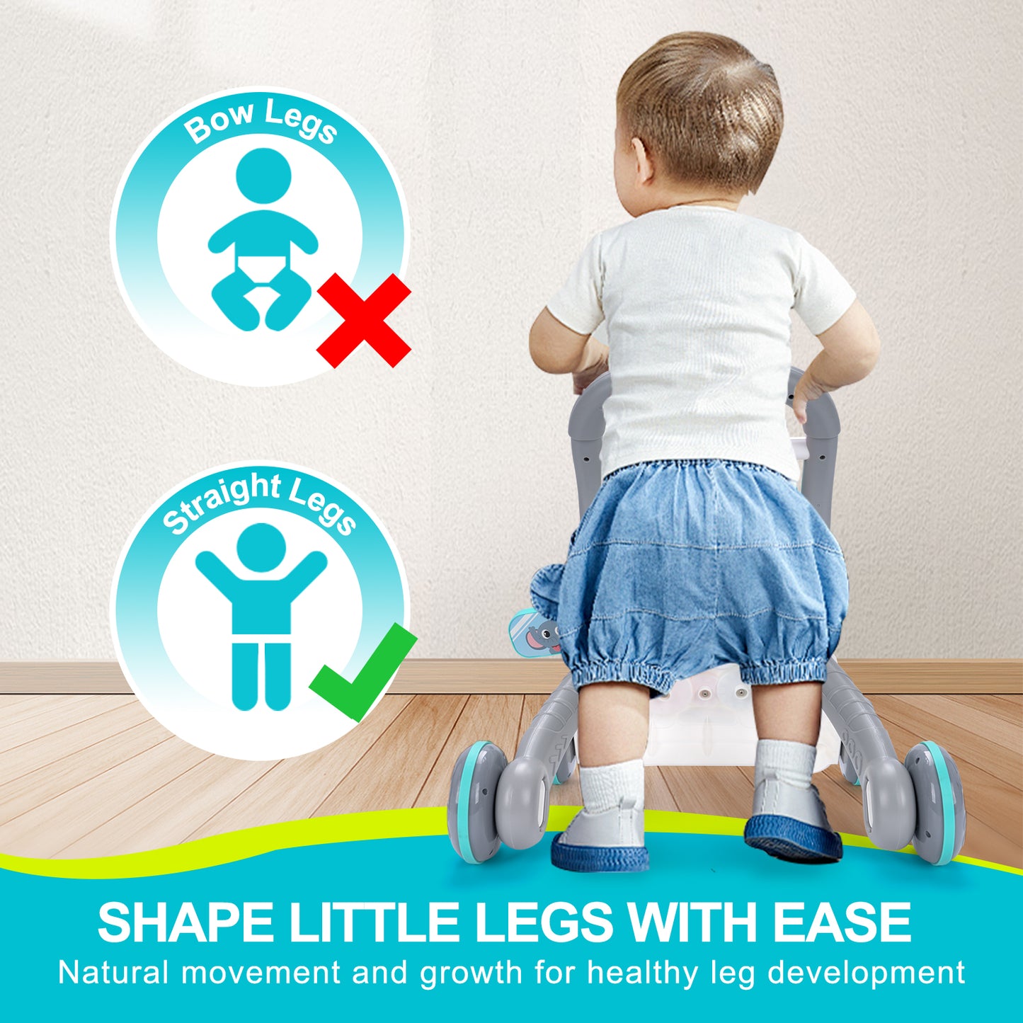 Multifunction Baby Cartoon Push Walker Toy With Music Drawing Board Toddler Learning Walk Walker 4
