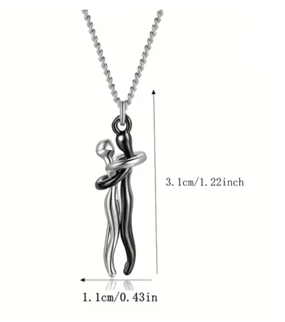 Black Hug Pendant Necklace For Couples And Everyday Style 4