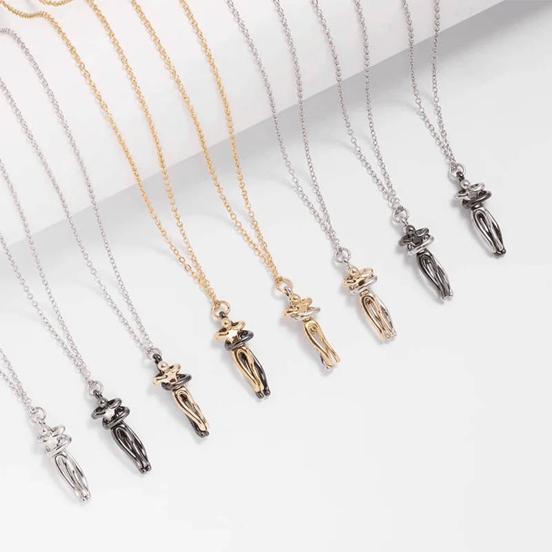 Black Hug Pendant Necklace For Couples And Everyday Style 2