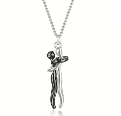 Black Hug Pendant Necklace For Couples And Everyday Style 5