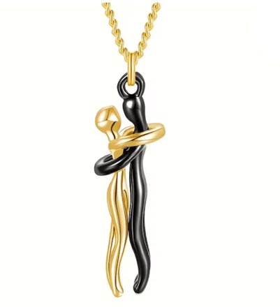 Black Hug Pendant Necklace For Couples And Everyday Style 11