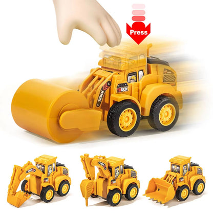 Compact Sliding Excavator and Bulldozer Kids Construction Vehicle Toy
