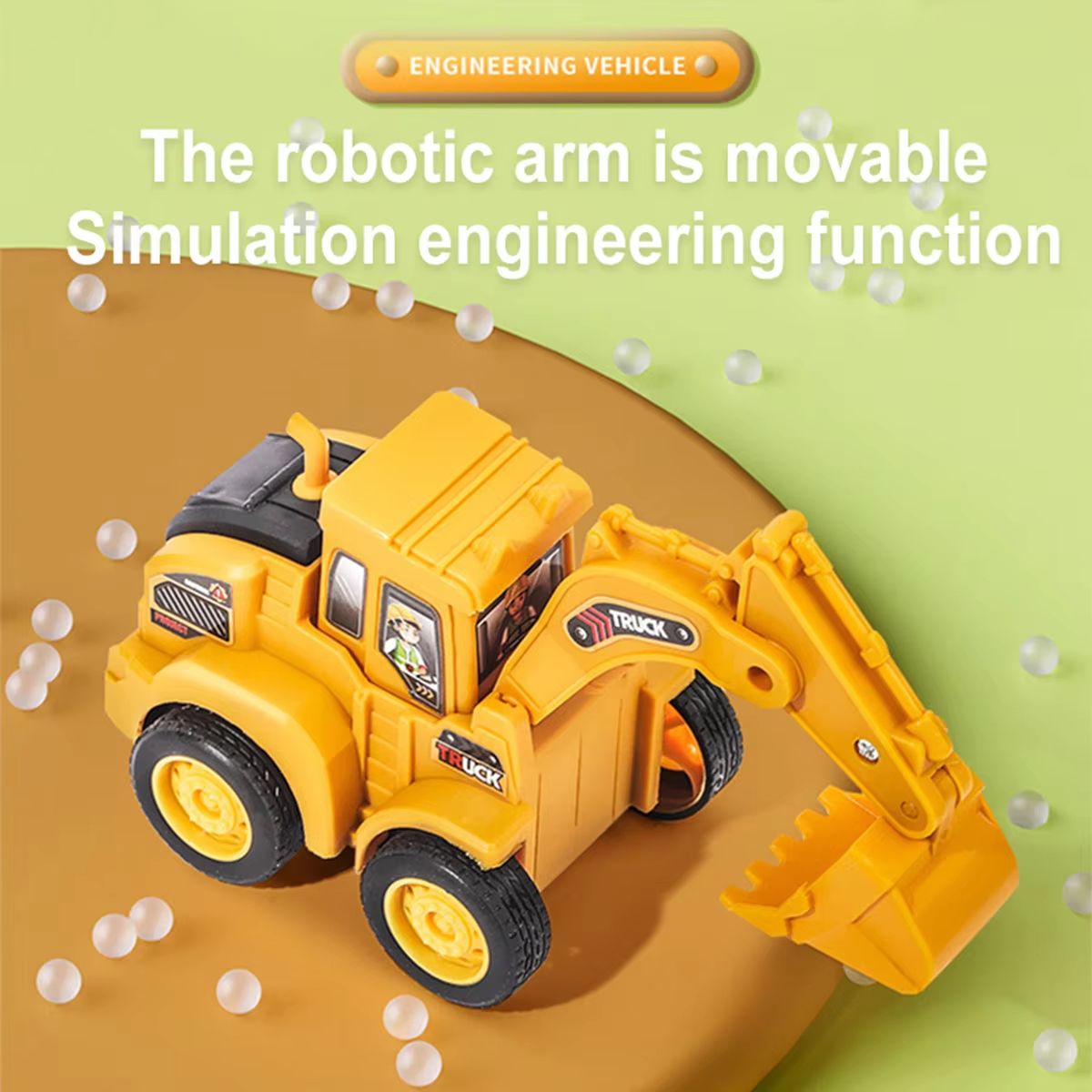 Compact Sliding Excavator And Bulldozer Kids Construction Vehicle Toy 3