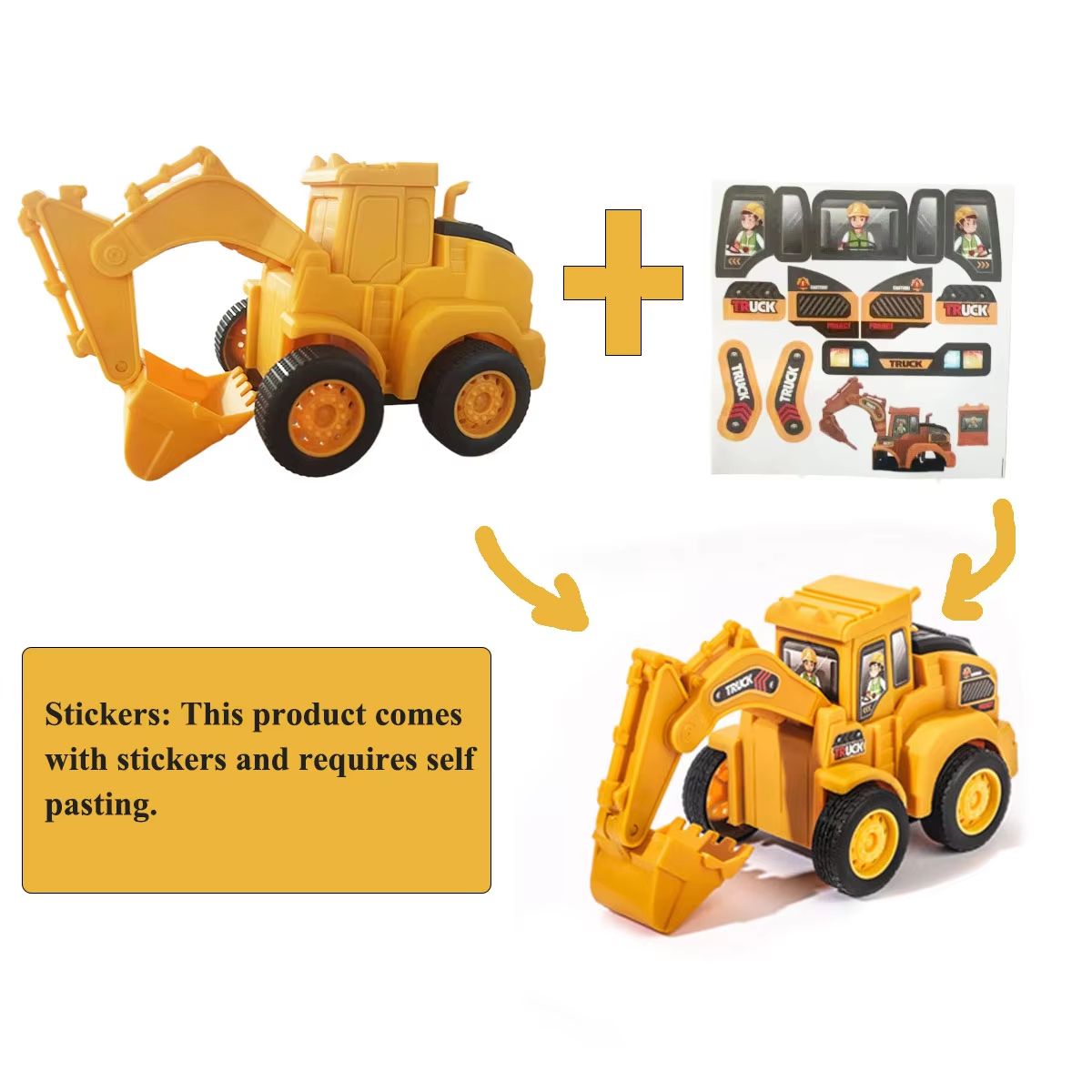 Compact Sliding Excavator And Bulldozer Kids Construction Vehicle Toy 4
