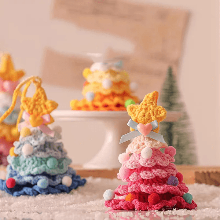 Knitted Christmas Tree Ornament With Jingle Bell 1