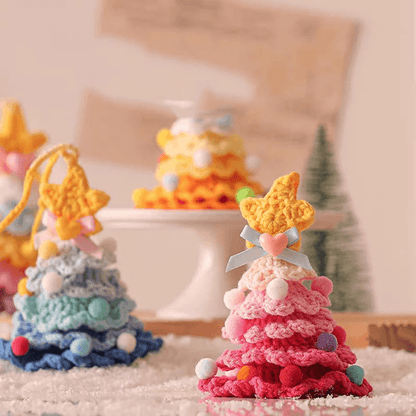 Knitted Christmas Tree Ornament With Jingle Bell 1