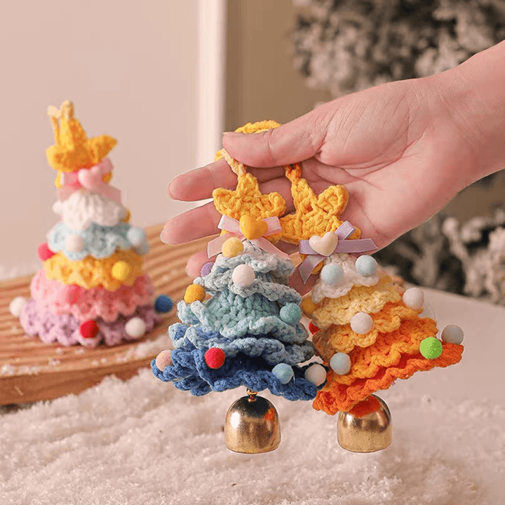 Knitted Christmas Tree Ornament With Jingle Bell 2