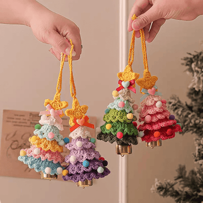 Knitted Christmas Tree Ornament with Jingle Bell