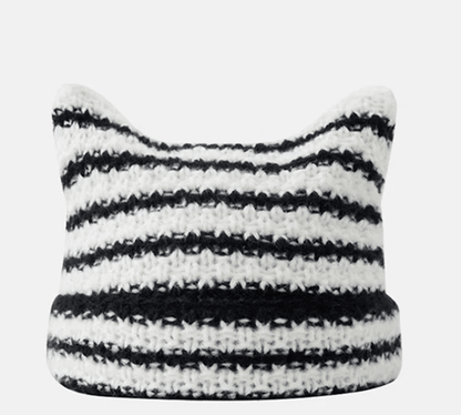 Harajuku Cat Ear Beanie For Cute Winter Streetwear 4