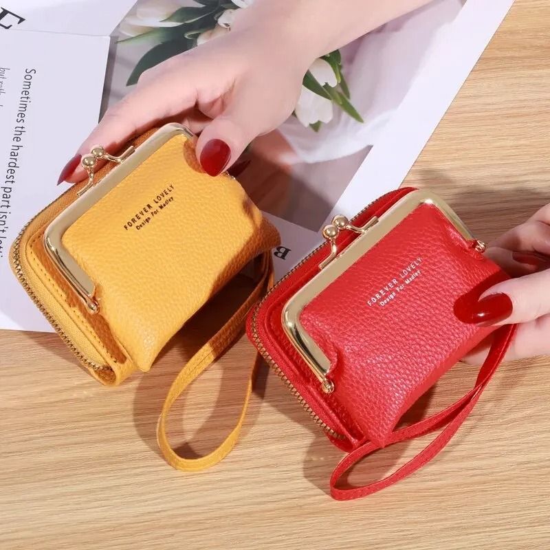 Compact Wristlet Wallet With Coin Clip And Card Storage 1